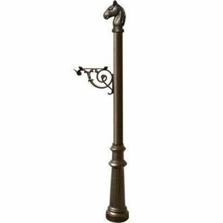 GRANDOLDGARDEN Support Bracket Post System with Fluted Base & Horsehead Finial Bronze GR3167627